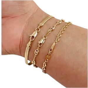 18‎ k Italian Gold filled Bracelet - heart bracelet available.
